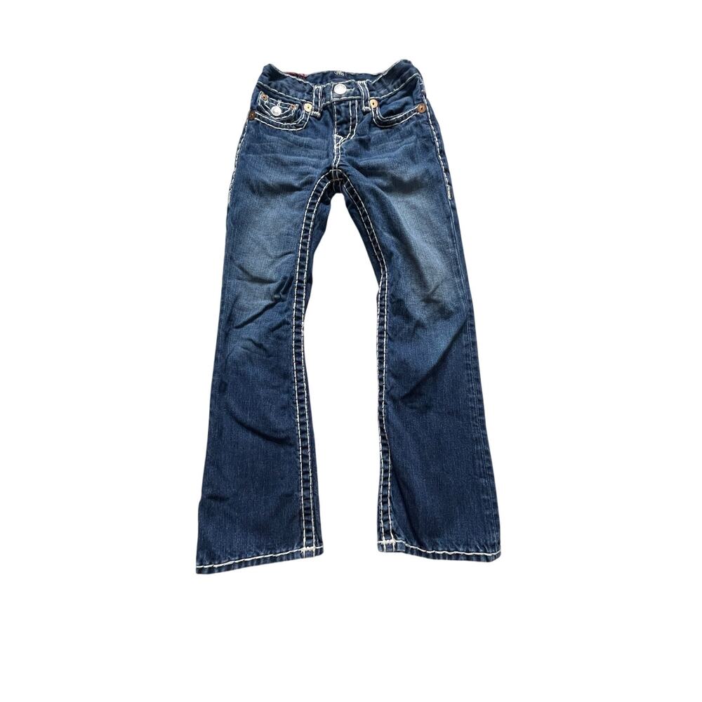 True Religion Girls (Kids) Jeans Size 7 White Stitch Flare 100% Cotton GUC